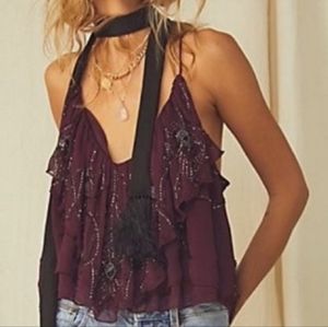 NWOT Free People beaded top